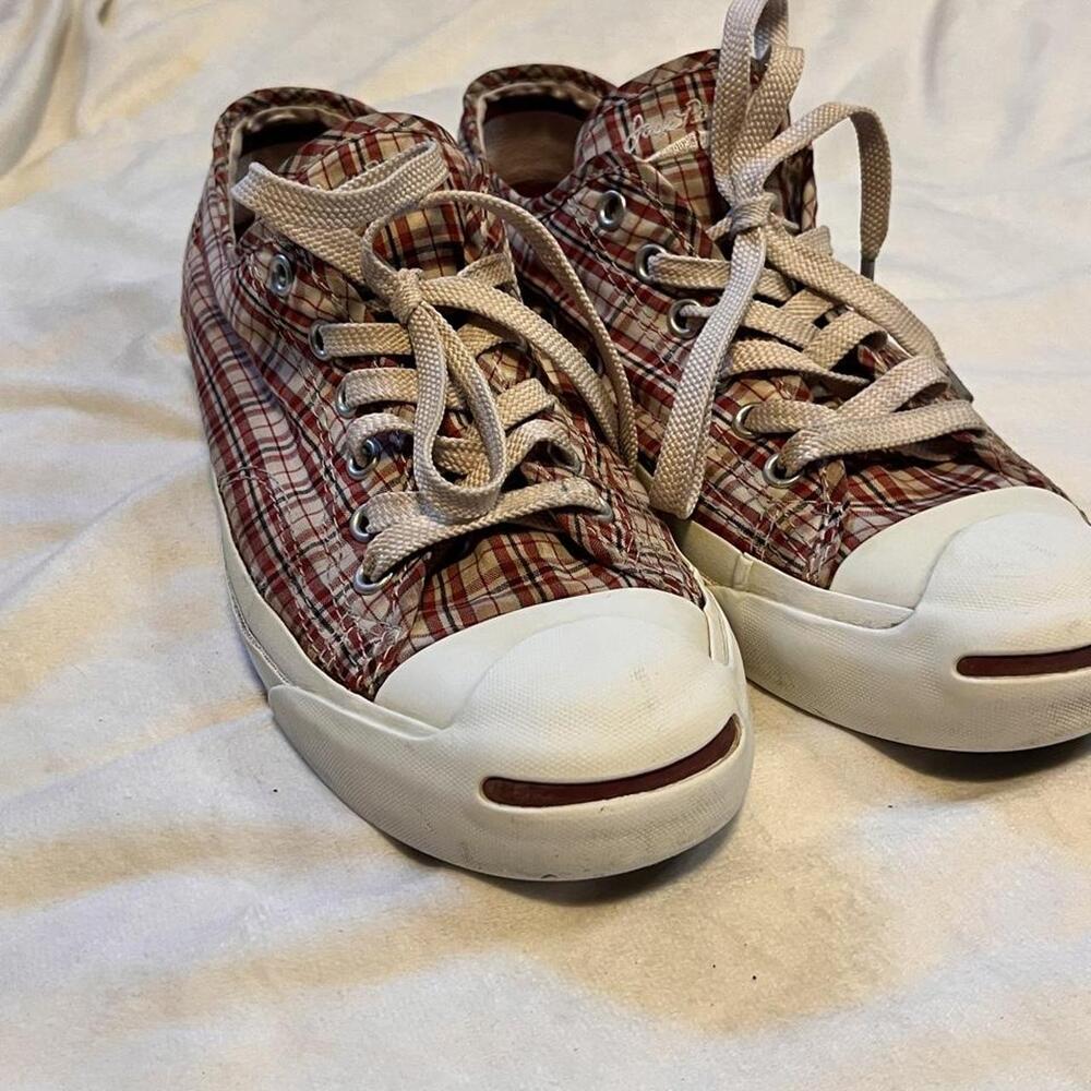 Vintage Converse Jack Purcell Plaid Sneakers w8.5